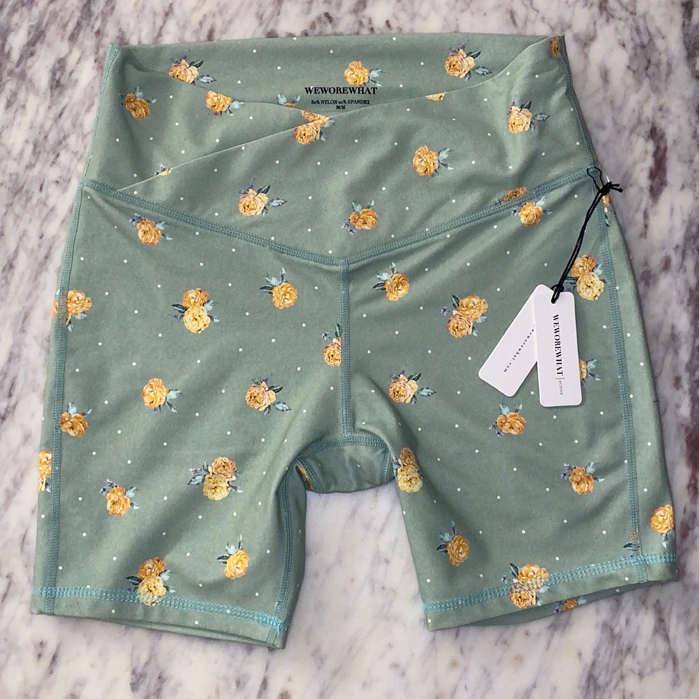 WeWoreWhat Polka Dot Floral Biker Shorts